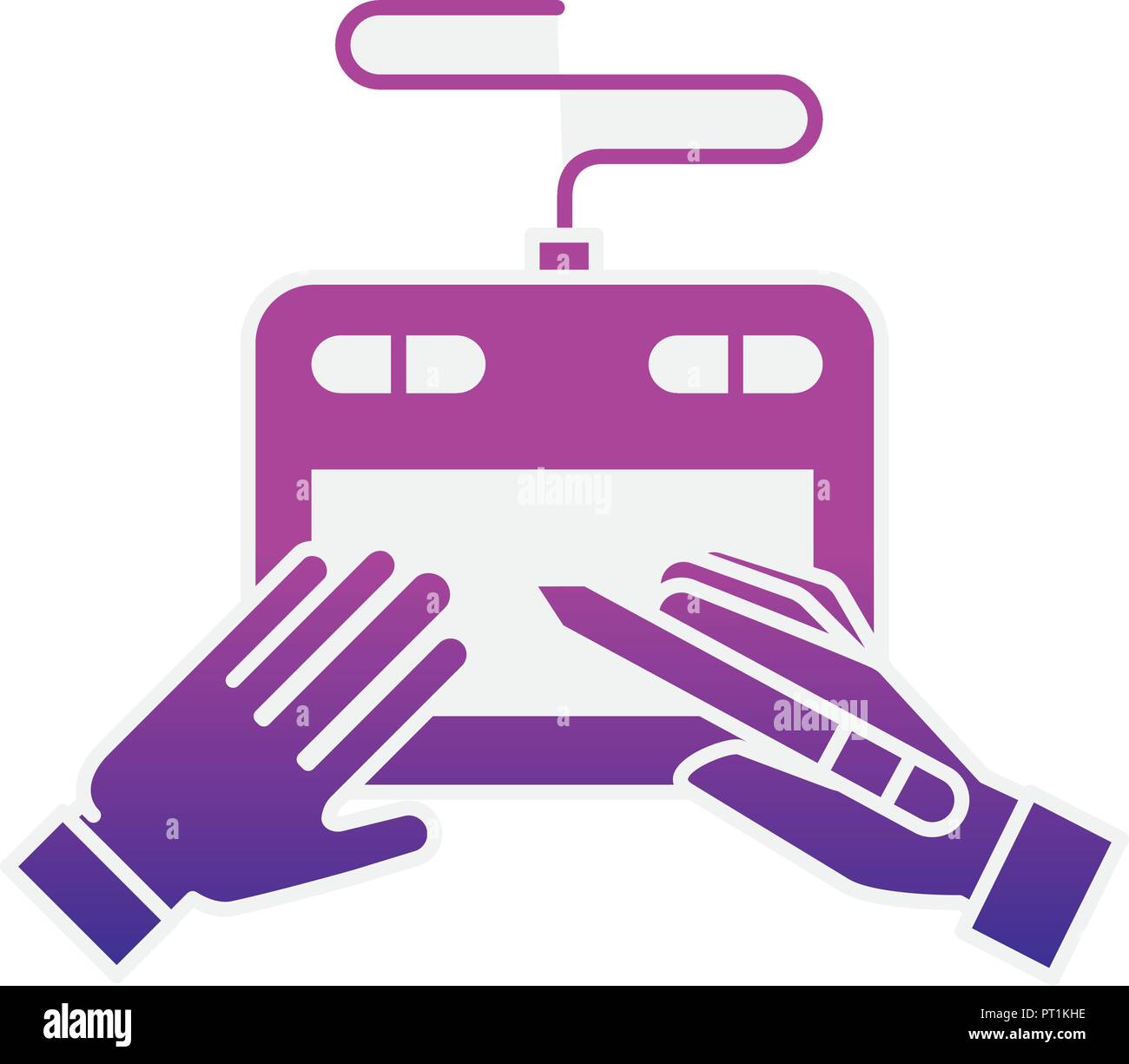 Hand Graphics Designing Machine graphic designer hands with tablet digital pen Stock Vector Image & Art ...
