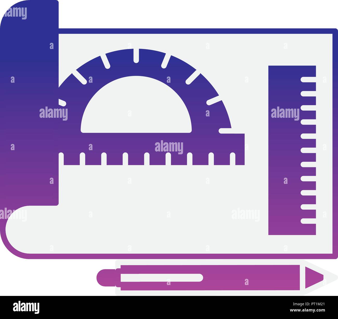 graphic design sheet protractor ruler and pen Stock Vector Image & Art