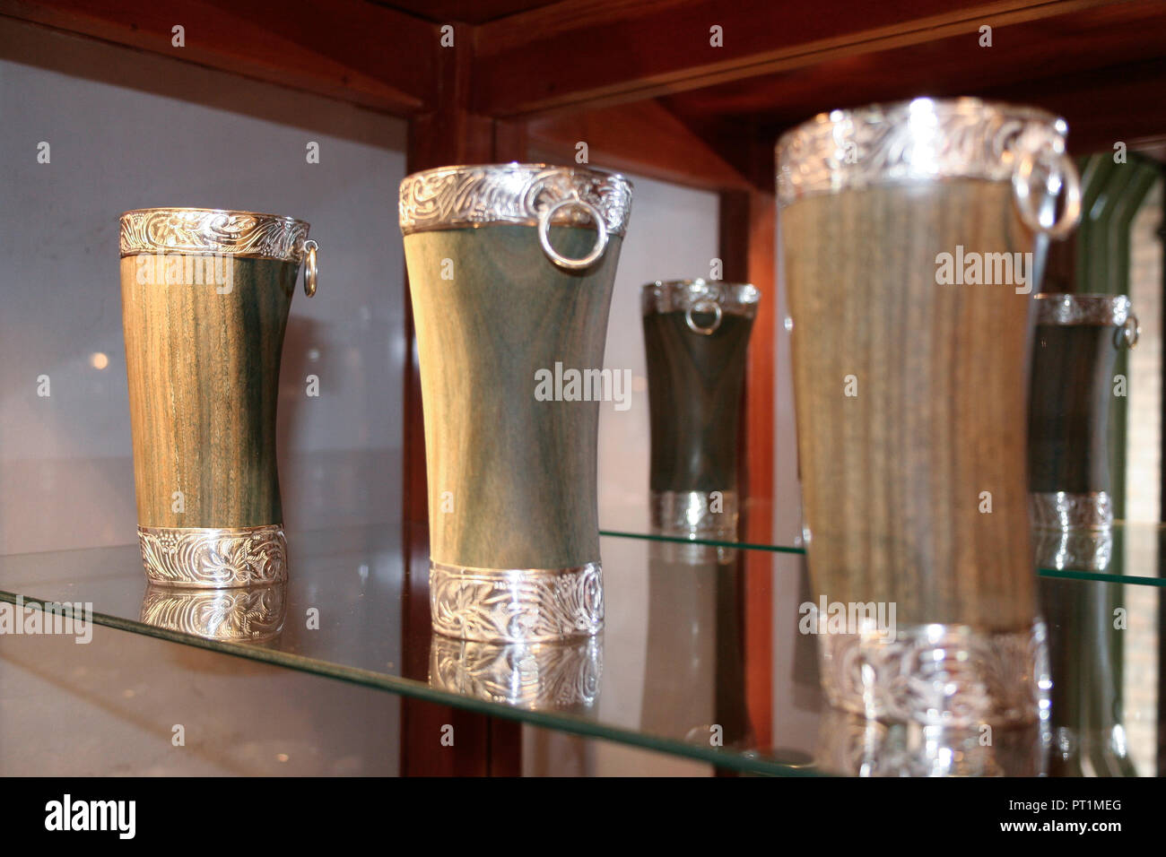 Guampa' made of 'Palo Santo' wood with details in silver, for sale, to fill  with 'yerba mate' and water, a traditional drink, known as 'terere' Stock  Photo - Alamy