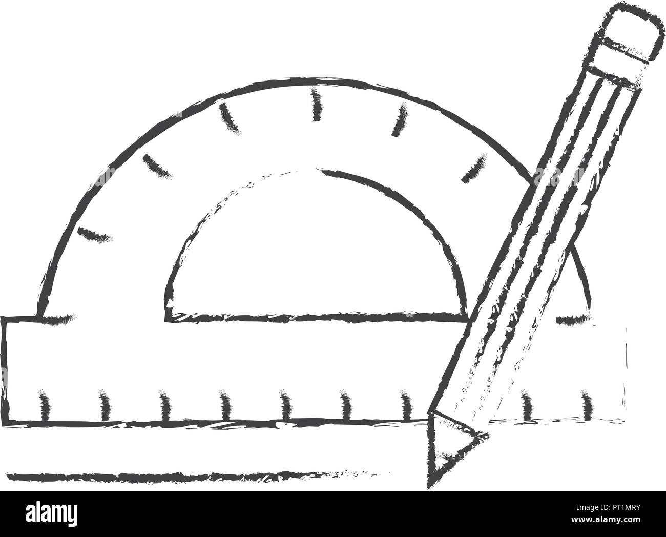 protractor pencil graphic design tools Stock Vector Image & Art Alamy
