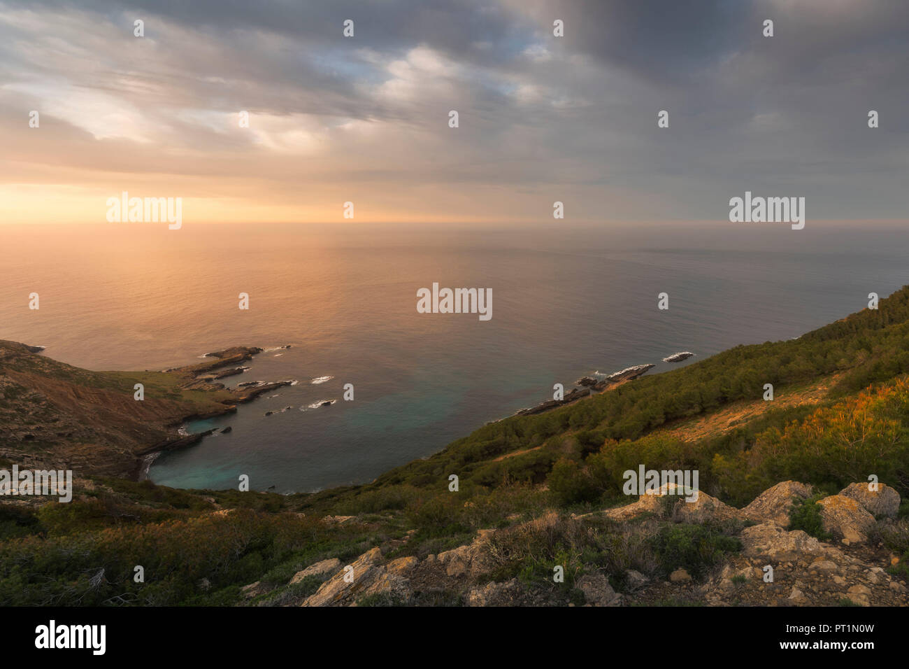Sunrise on Punta Cortigliolo, Marettimo, Egadi Island, Trapani, Sicily, Italy, Europe Stock Photo