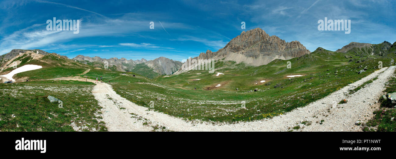 Maira Valley, Cuneo province, Piedmonte, Italy, Gardetta plateu and Rocca La Meja Stock Photo