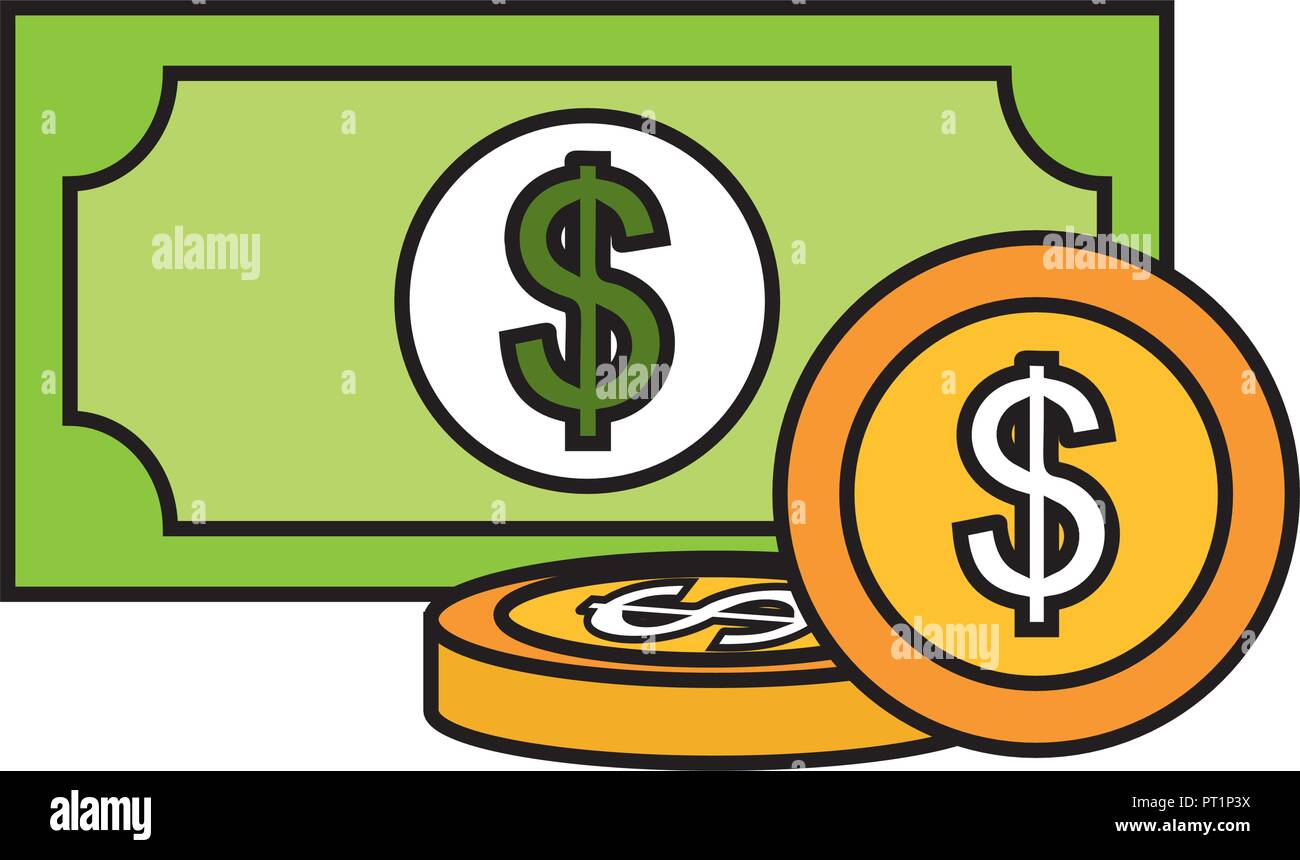 money dollar banknote coins currency Stock Vector Image & Art - Alamy