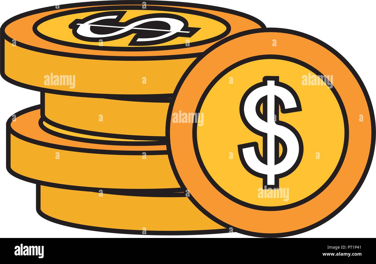 Stacked coins profit graph Stock Vector Images - Alamy