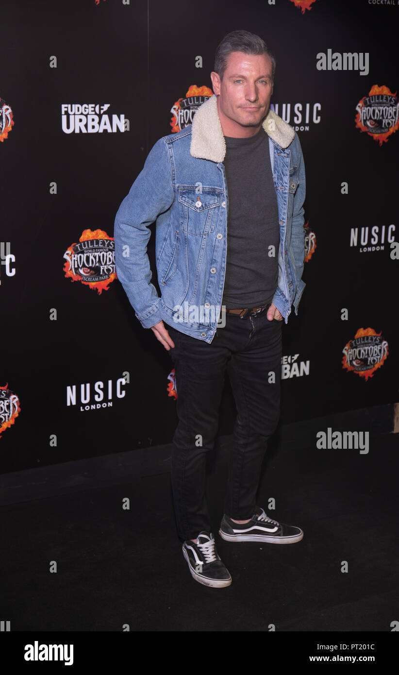 Crawley, West Sussex, UK. 5th October 2018. Dean Gaffney attends the 'Shocktober' press night at Tulleys Farm on October 5, 2018 in Crawley, West Sussex Credit: Paul Licorish/Alamy Live News Stock Photo