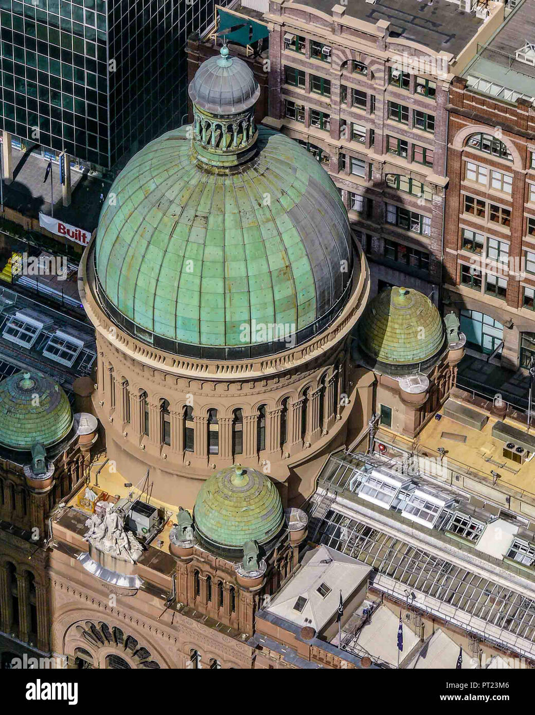 Sydney, New South Wales, Australia. 9th Nov, 2008. The green copper domes of the late-nineteenth-century Queen Victoria Building, in the central business district of Sydney, Australia. Seen from Sydney Tower, the tallest structure in Sydney it is a favorite observation point for visitors and tourists. Credit: Arnold Drapkin/ZUMA Wire/Alamy Live News Stock Photo