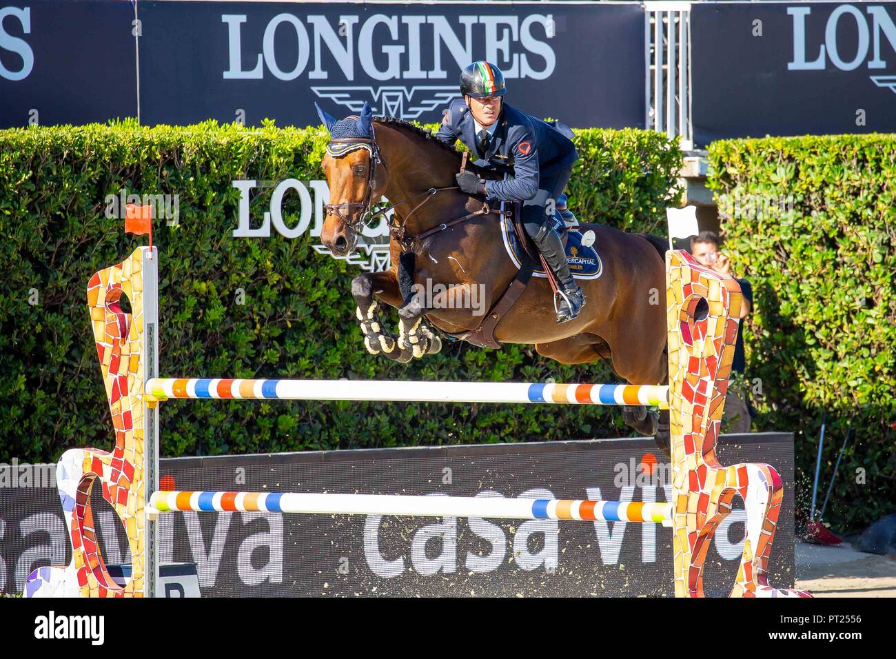 Barcelona, Spain. 05th Oct, 2018. 4th place. Luca Marziana riding Don't worry B. ITA. Negrita Cup. Longines FEI Jumping Nations Cup Final. Showjumping. Barcelona. Spain. Day 1.05/10/2018. Credit: Sport In Pictures/Alamy Live News Stock Photo
