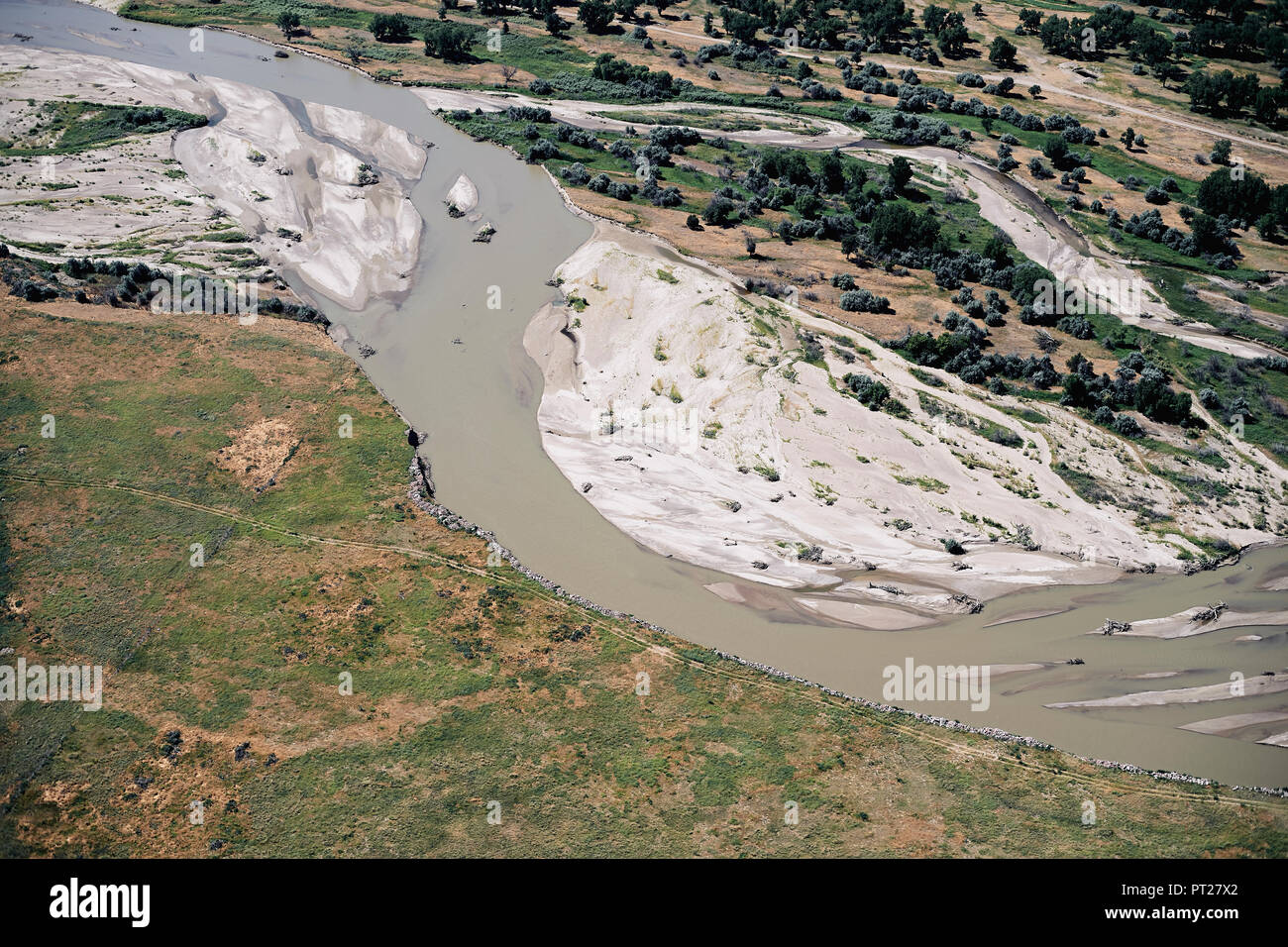 USA, Aerial of the Platte River in Western Nebraska Stock Photo Alamy
