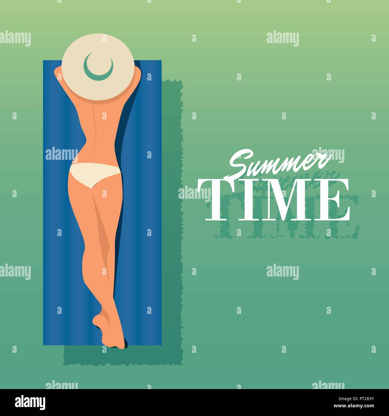 Beautiful woman sunbathing Stock Vector Images Alamy