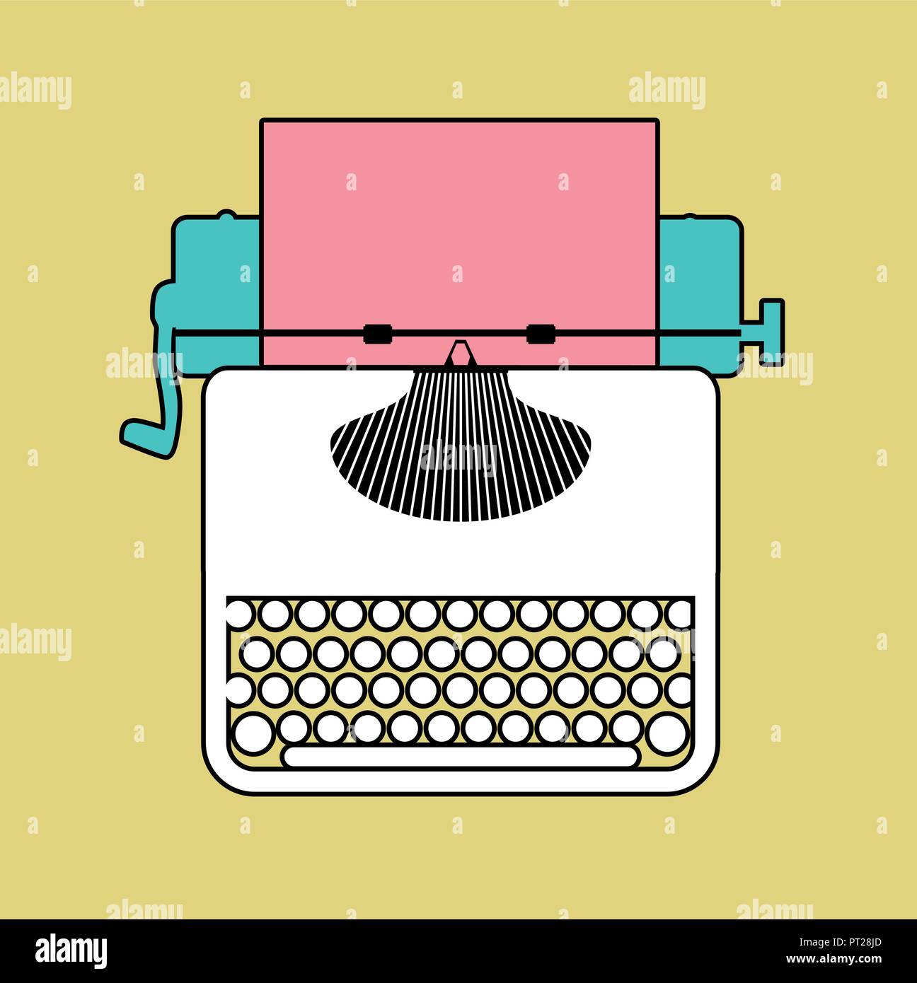 Logo style retro outlines. Typewriter. Vector Illustration Stock Vector