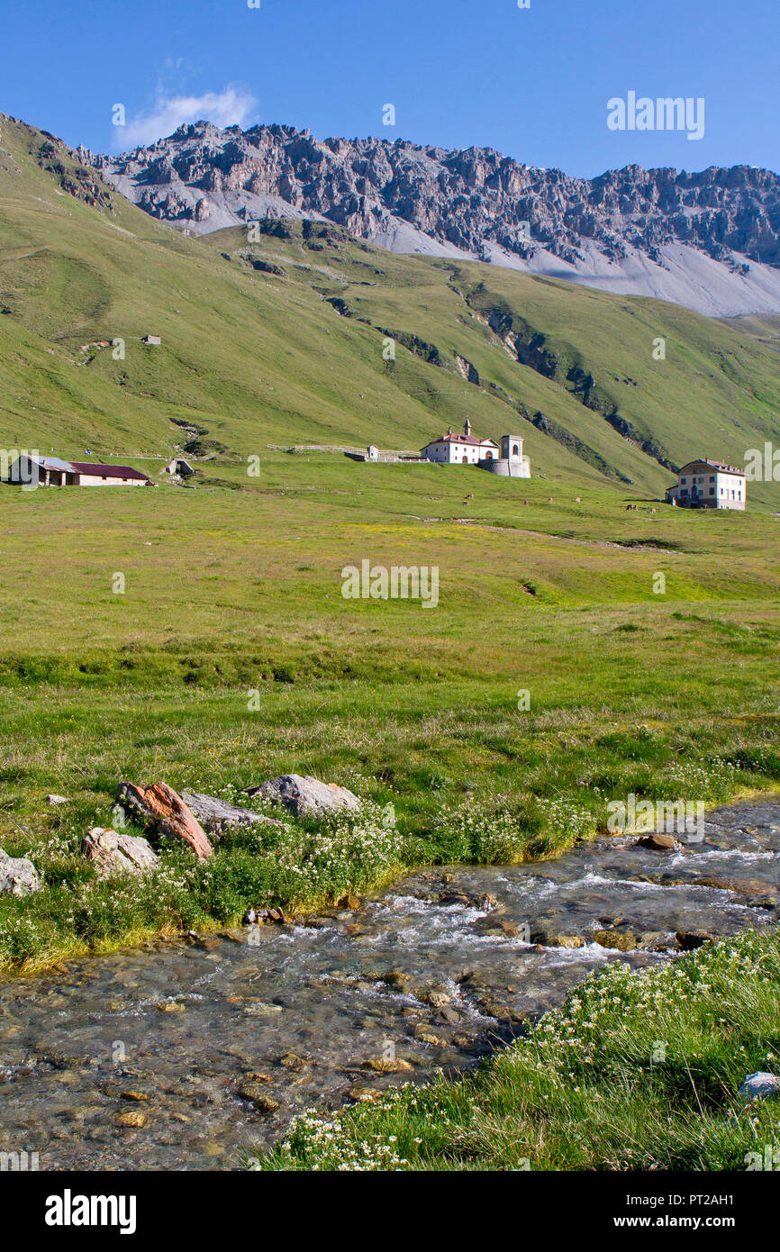 Braulio valley during summer along Stelvio pass, Bormio, Sondrio district, Lombardy, Italy Stock Photo