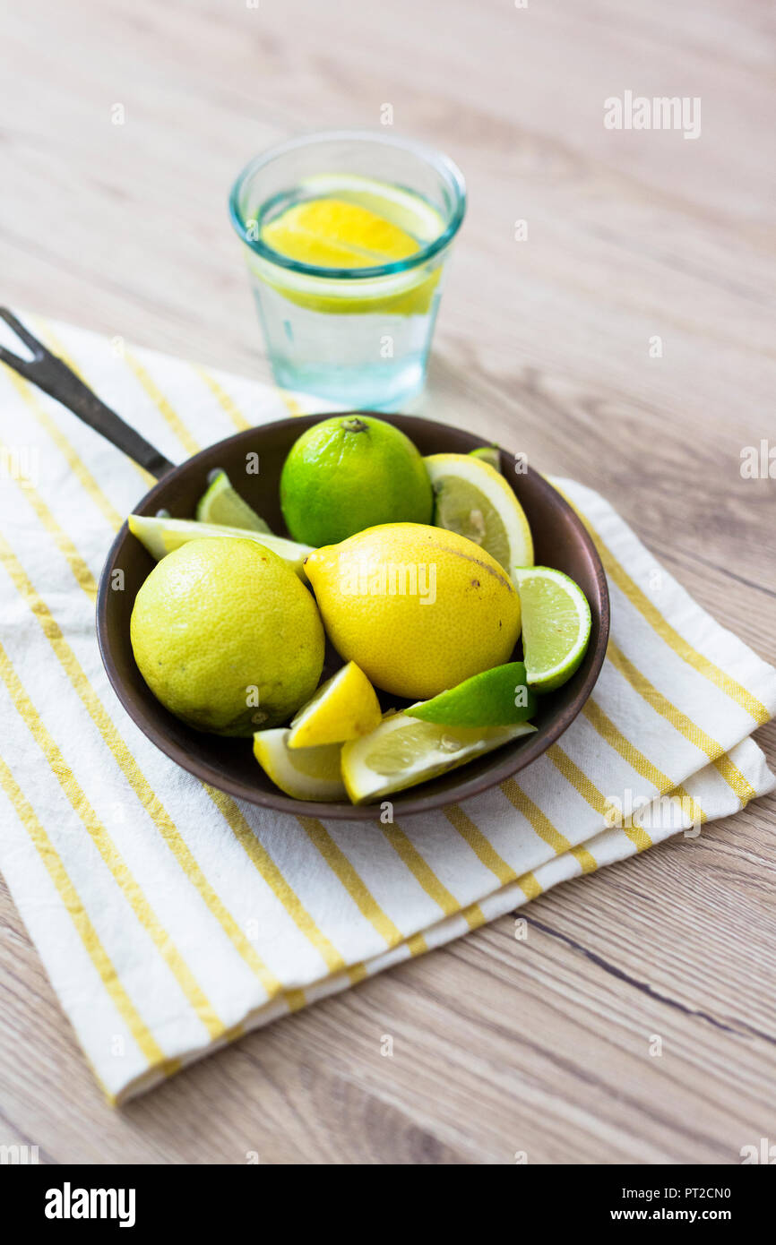Fresh lemon in pan Stock Photo