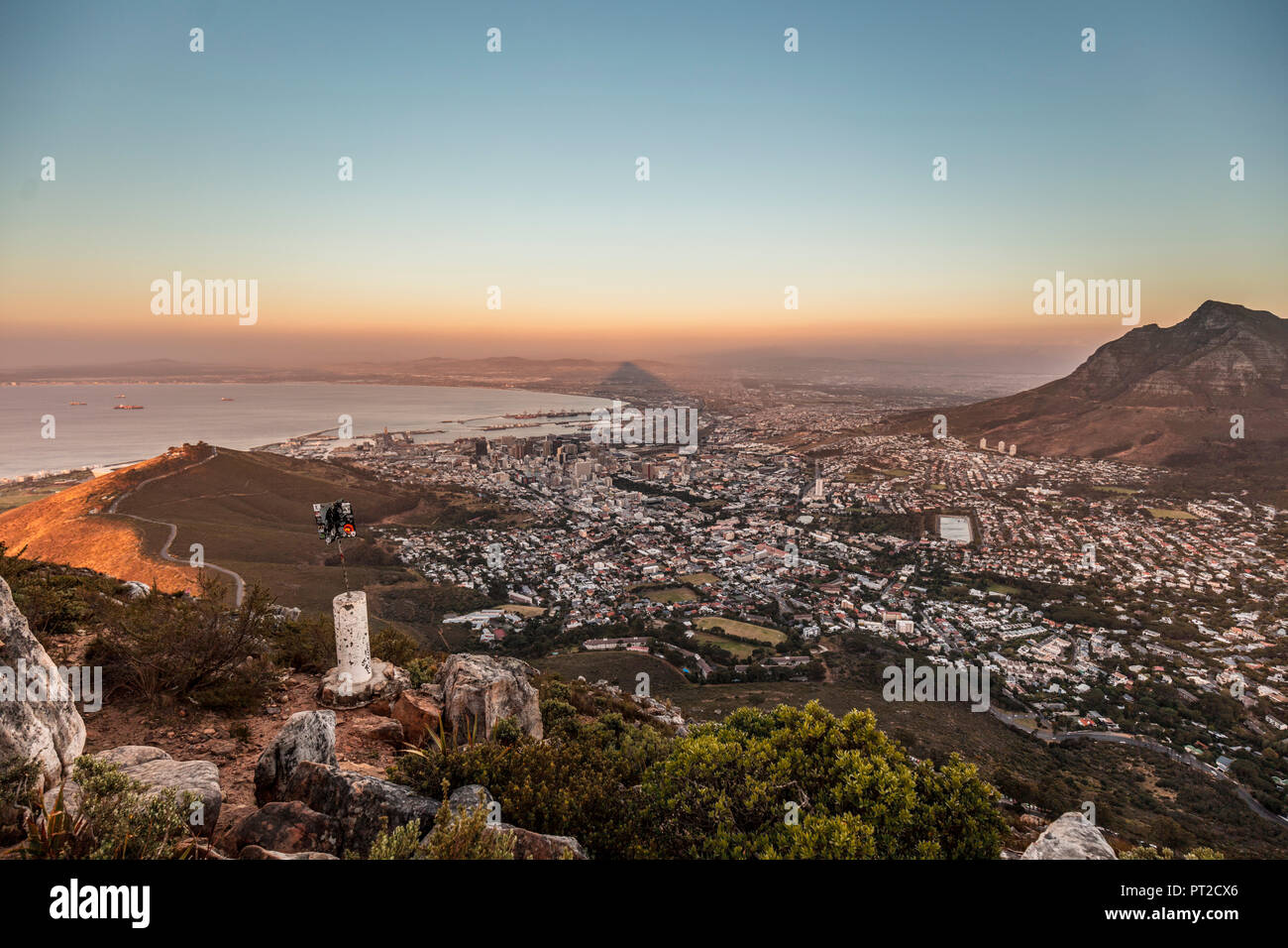 South Africa, Cape Town, sunset above the sea Stock Photo