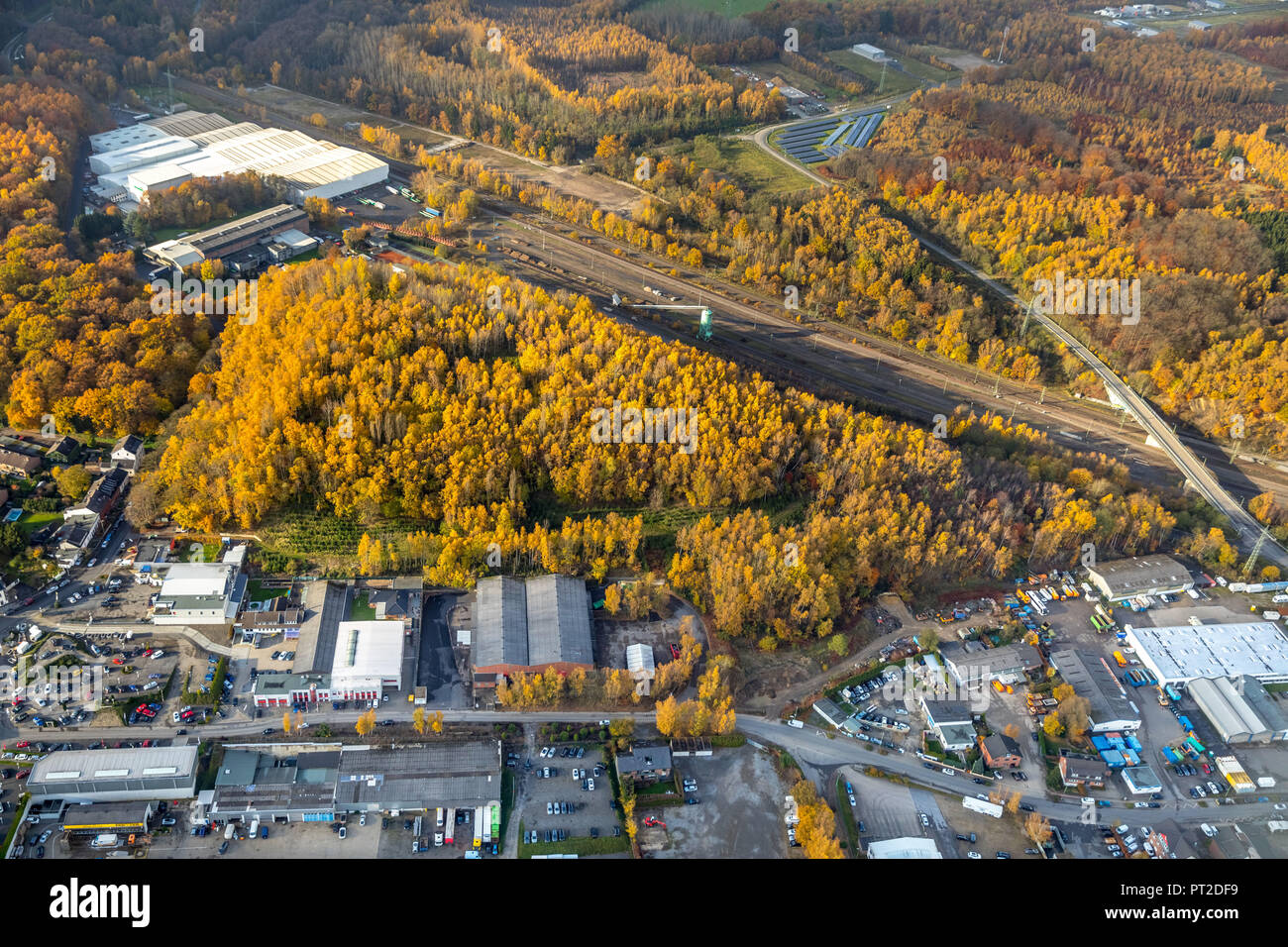 Rhenania tip, Stolberg, reprocessing of a spoil tip, AAV treatment, chemical factory Rhenania AG former soda and sulfuric acid factory, contaminated site, environmental pollution, Stolberg, Rhineland, North Rhine-Westphalia, Germany, Stock Photo