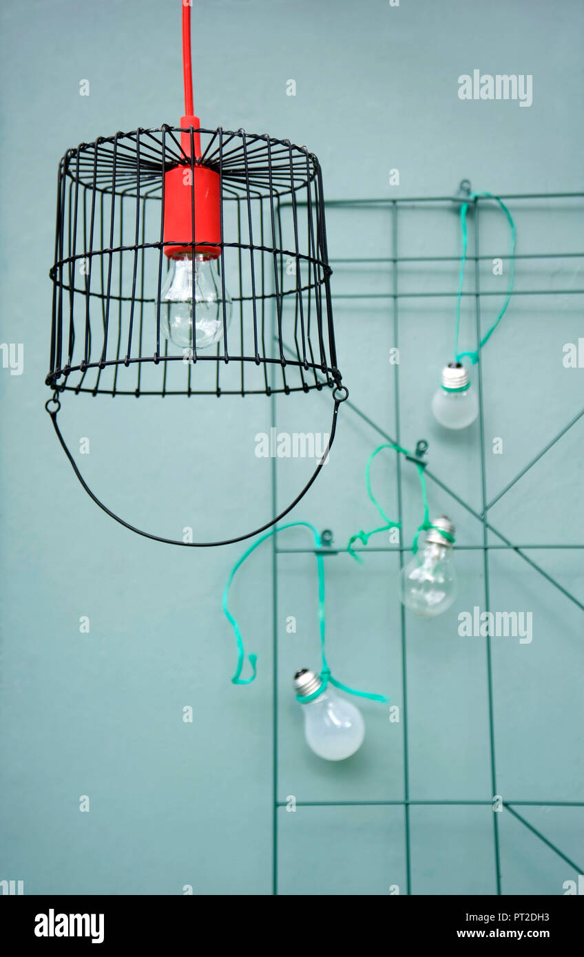Upcycled metal basket Stock Photo