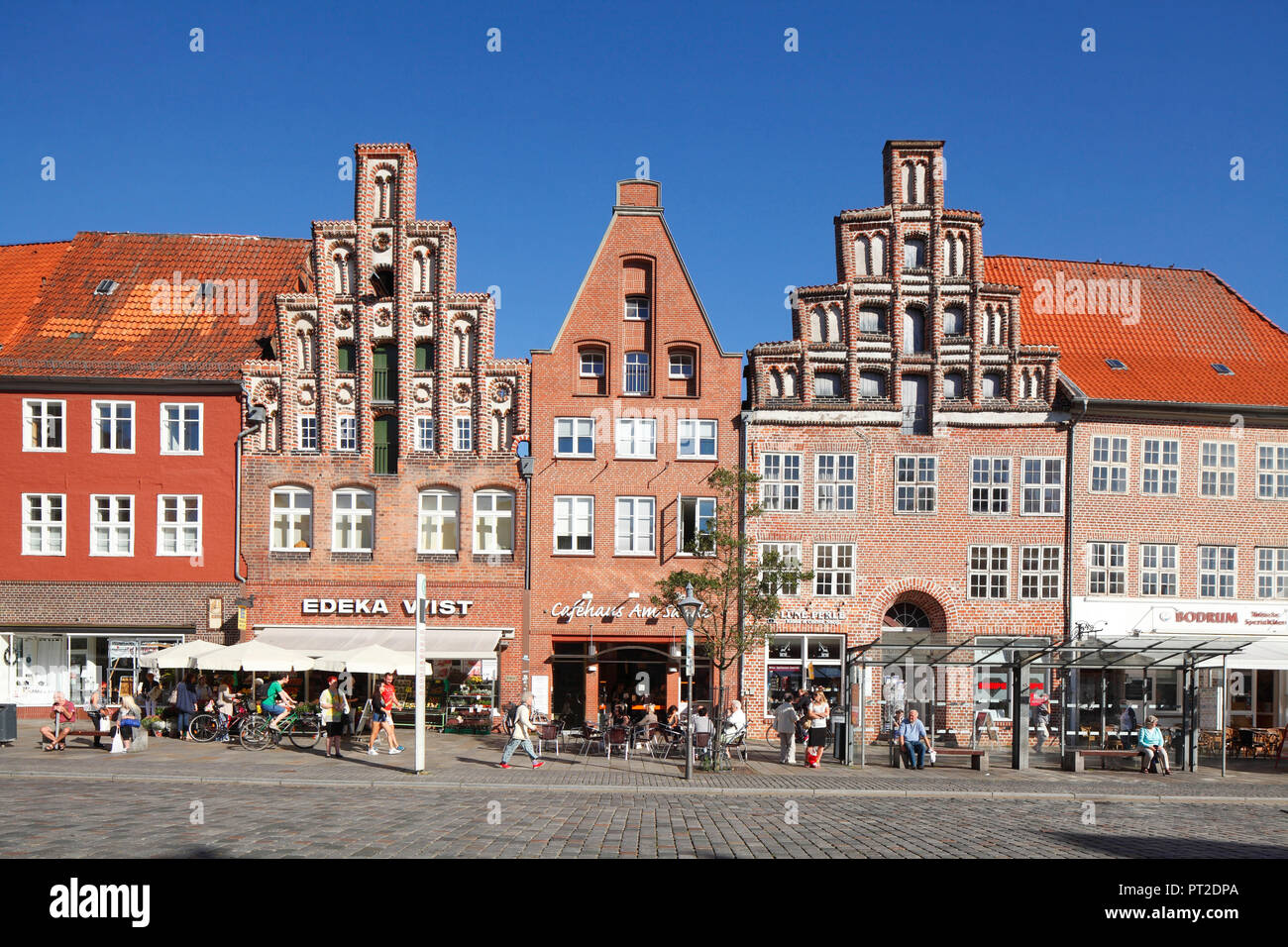 Historic Facades, Platz am Sande, old town, Lüneburg, Lower Saxony