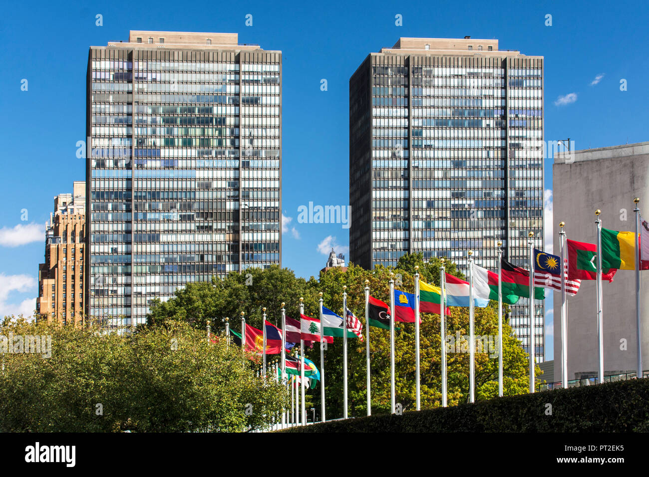 UN Plaza of New York in the USA Stock Photo