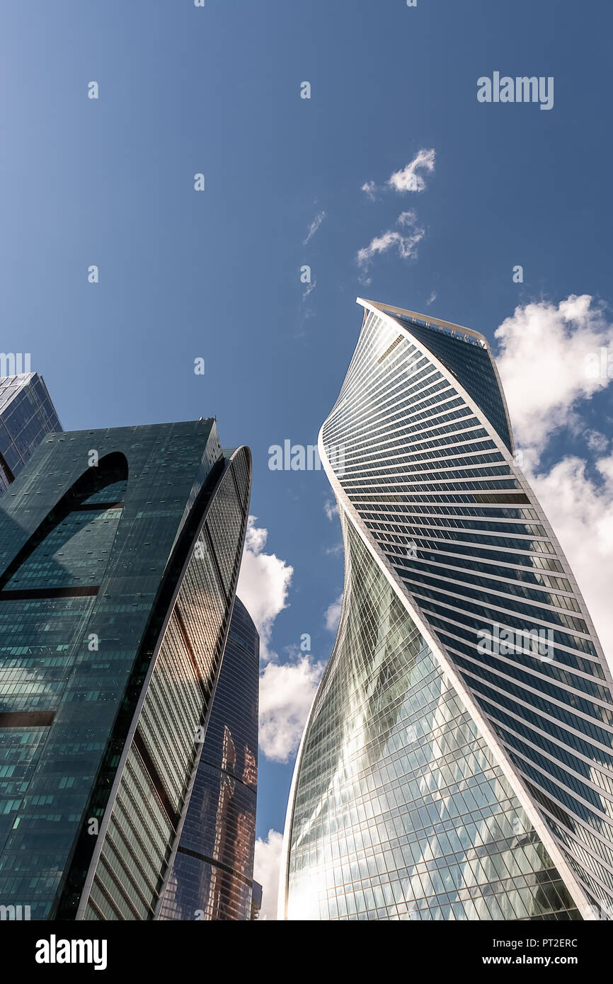 Skyscrapers of Moscow city - Moscow International Business Center in downtown of Moscow, Russia. Stock Photo