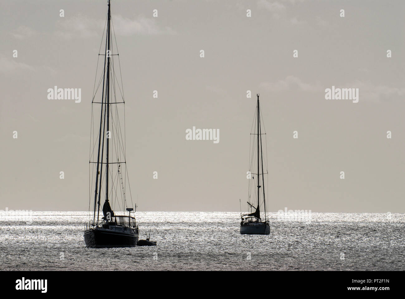 Sailing boats in Rodney Bay, St. Lucia Stock Photo