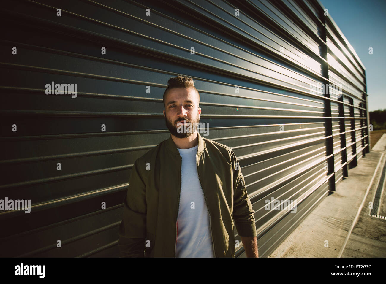 Portrait of bearded young man Stock Photo