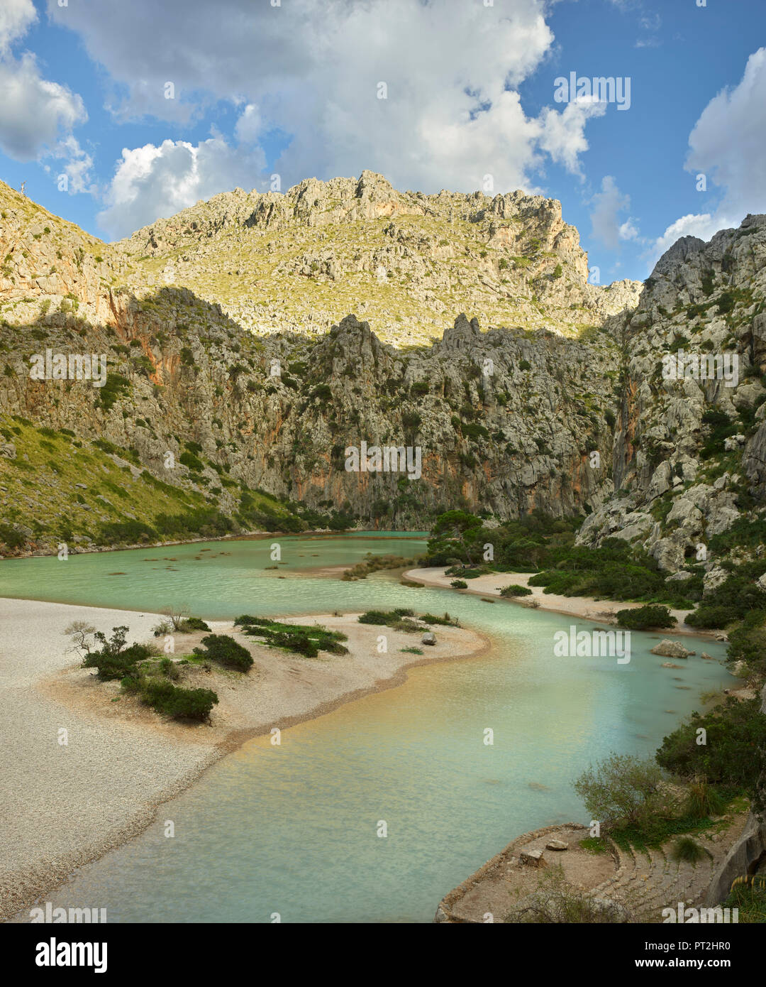 Torrent de Pareis, Sa Calobra, Tramuntana, Mallorca, Balearic Islands, Spain Stock Photo