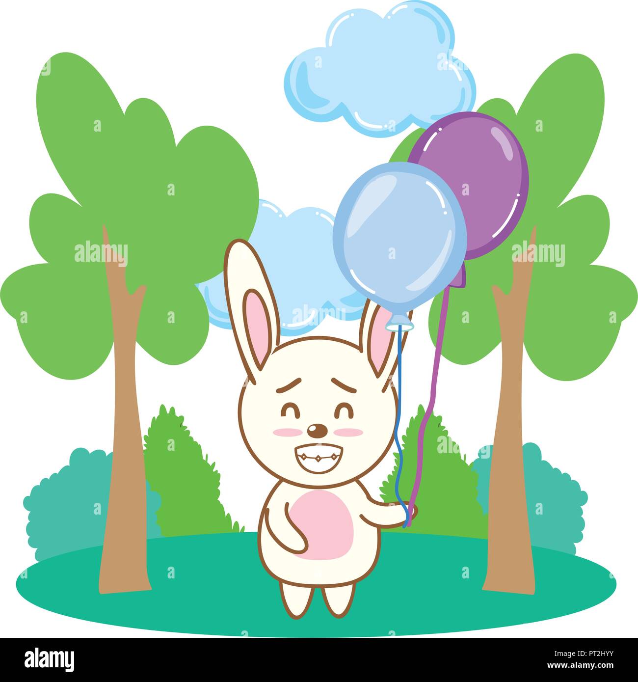 Rabbit birthday cartoon Stock Vector Image & Art - Alamy