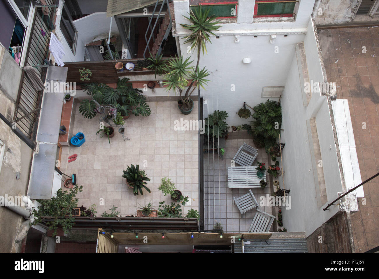 Backyard in Barcelona Stock Photo - Alamy