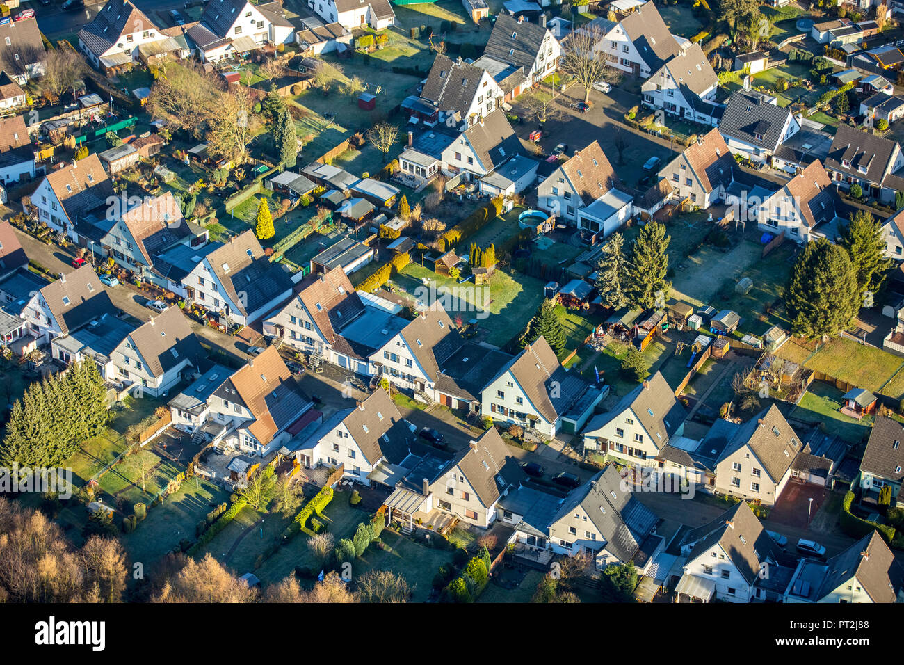Aerial View Mining Settlement Dahlhauser Heide With Carports