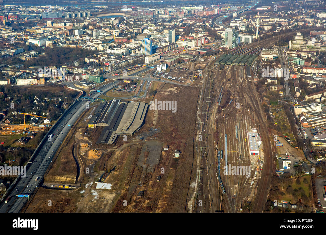 Freight Station Duisburg-Mitte, Duisburg, Ruhr Area, North Rhine-Westphalia, Germany Stock Photo