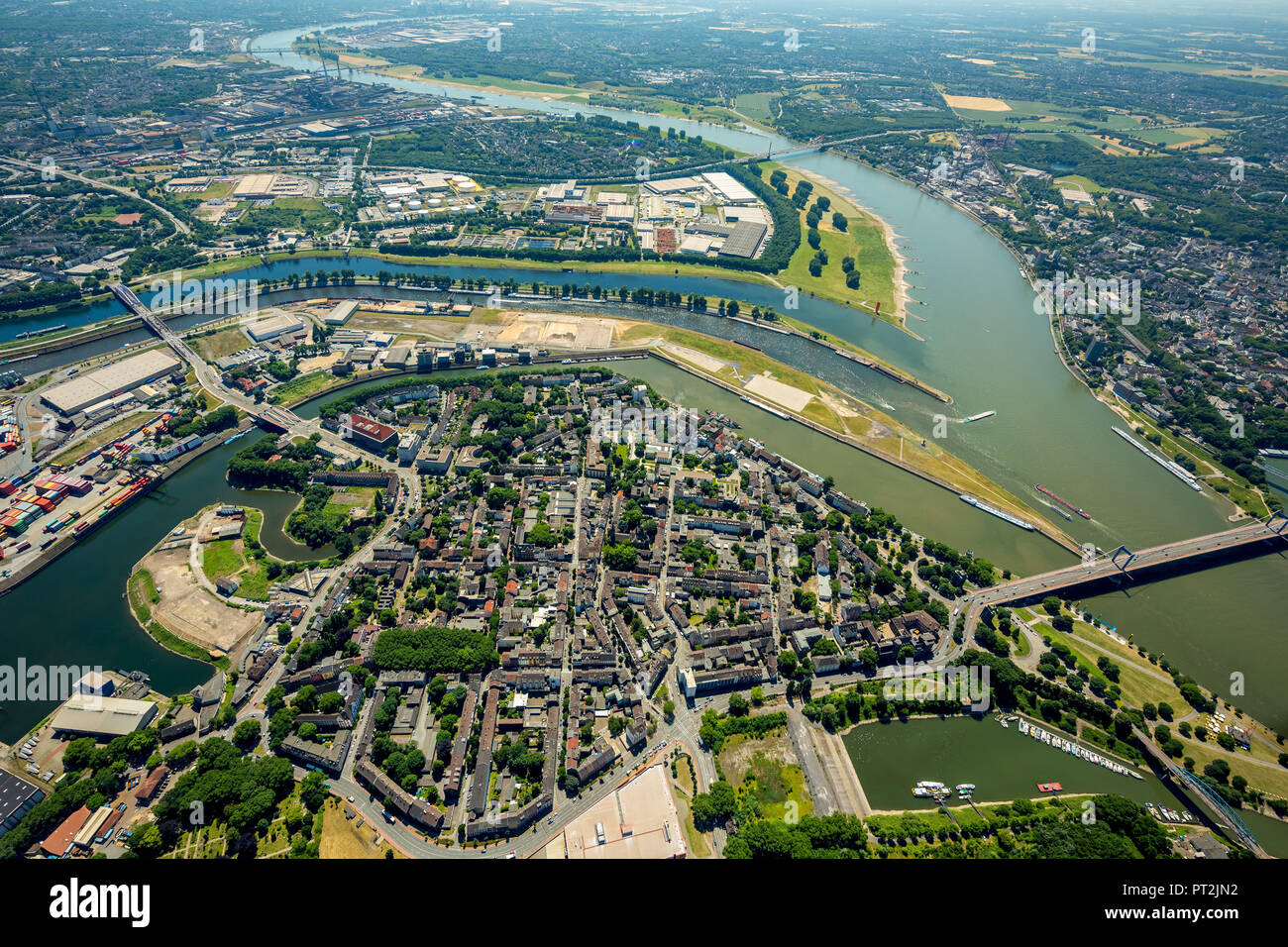 Duisburger Hafen AG, Inland Shipping, Logistics, Rhine, Port, Duisburg, Ruhr Area, North Rhine-Westphalia, Germany Stock Photo