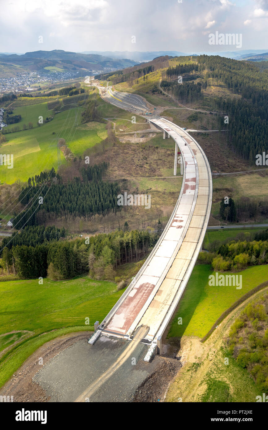 Expansion of the A46 motorway, Sauerland Bridge, Bestwig, Sauerland, Hochsauerlandkreis, North Rhine-Westphalia, Germany Stock Photo
