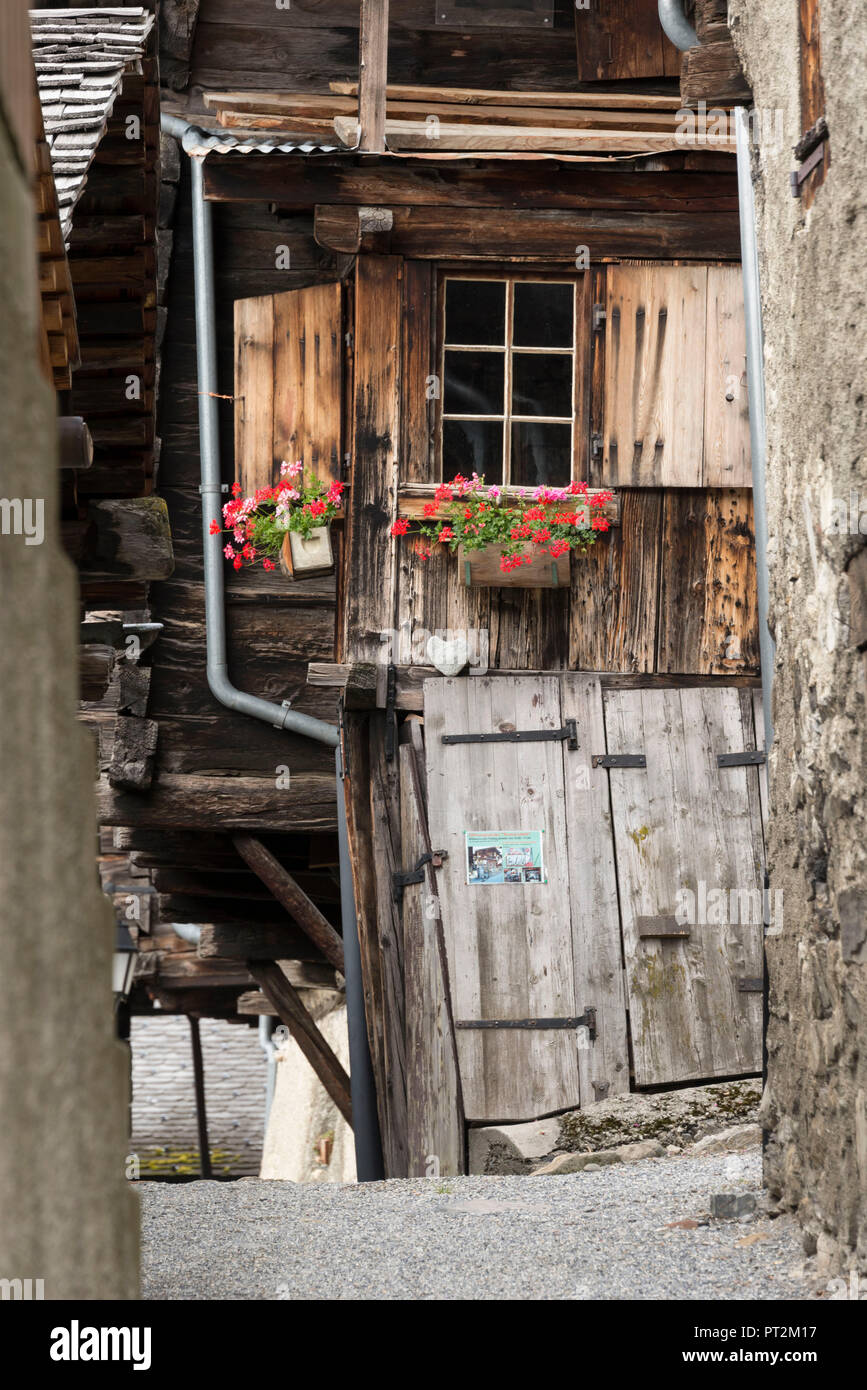 Switzerland, canton Valais, district Leuk, Albinen, house, village Stock Photo