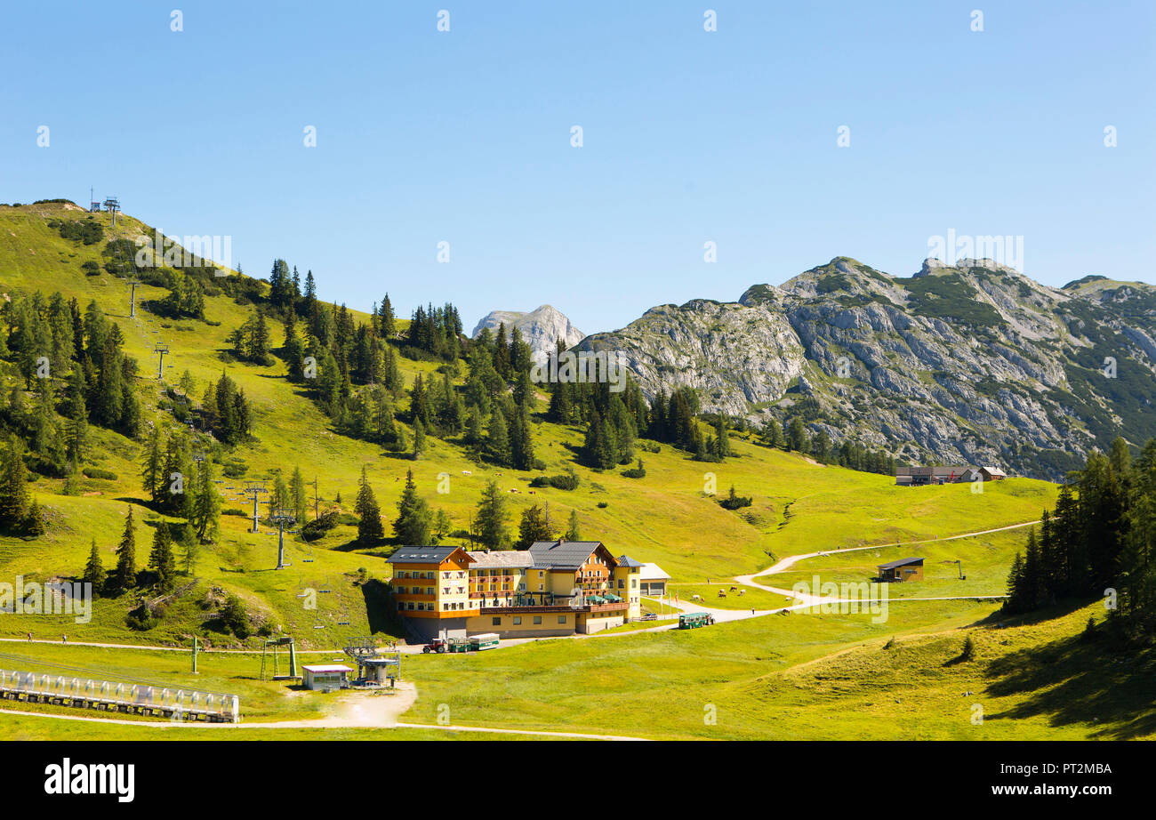 Austria, Styria, Salzkammergut, Ausseerland, Tauplitz, mountain inn Hierzegger, Stock Photo