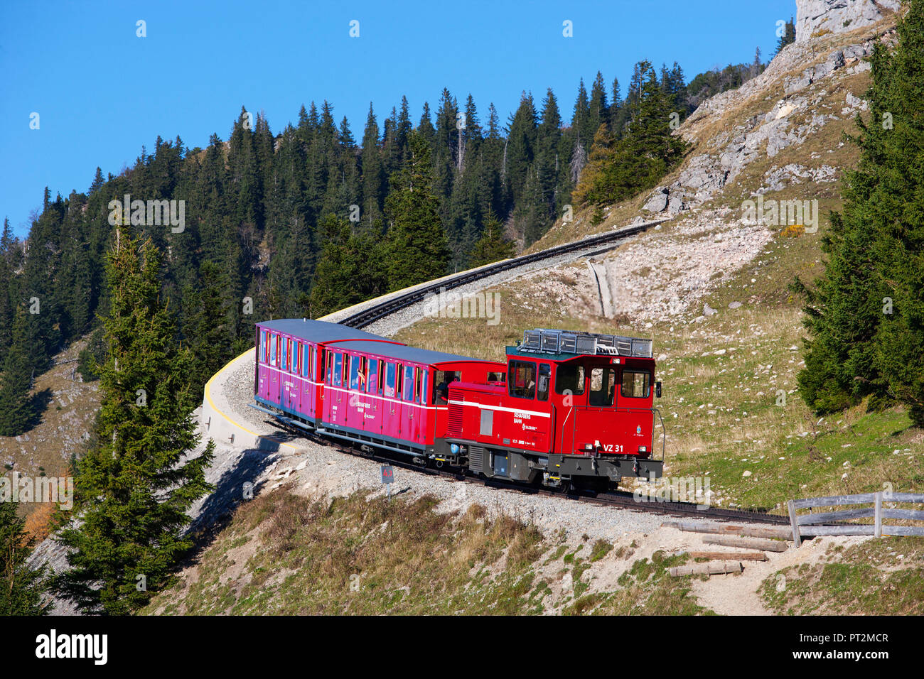 Austria, Salzkammergut, Saint Wolfgang, Schafberg, rack railway, Stock Photo