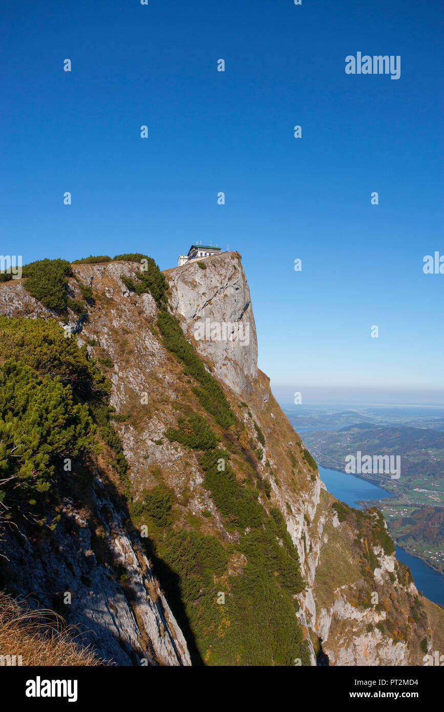 Austria, Upper Austria, Salzkammergut, Schafberg, View from Schafberg to Mondsee, Stock Photo