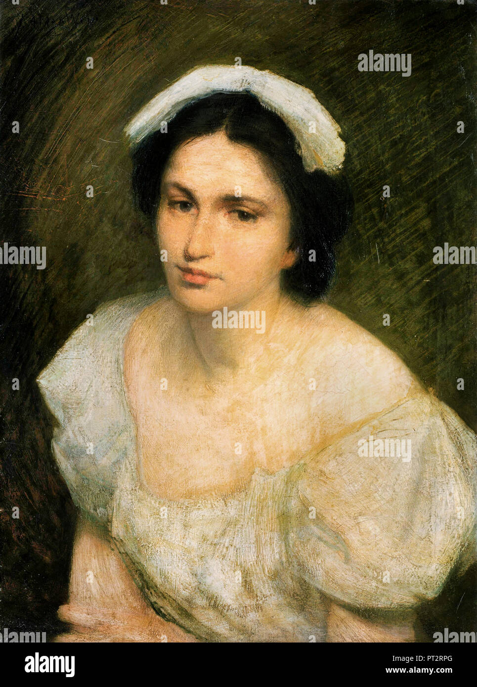 J. Alden Weir, An Alsatian Girl, Oil on canvas, The Phillips Collection, Washington, D.C., USA. Stock Photo