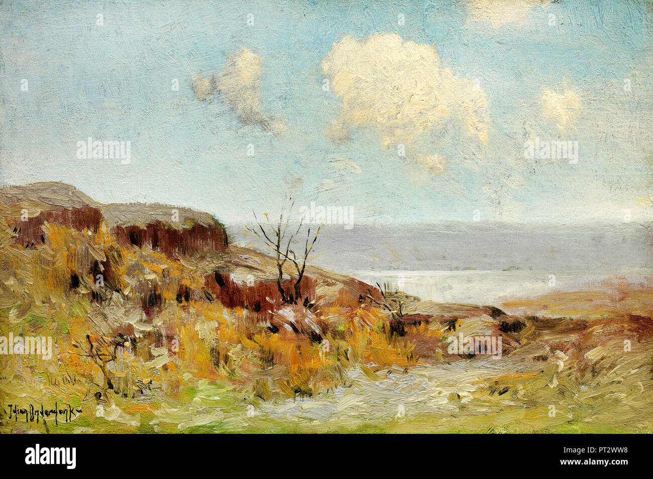 Julian Onderdonk, Rocky Hillside Quiet Pool 1908 Oil on canvas, Museum of Fine Arts, Houston, TX, USA. Stock Photo