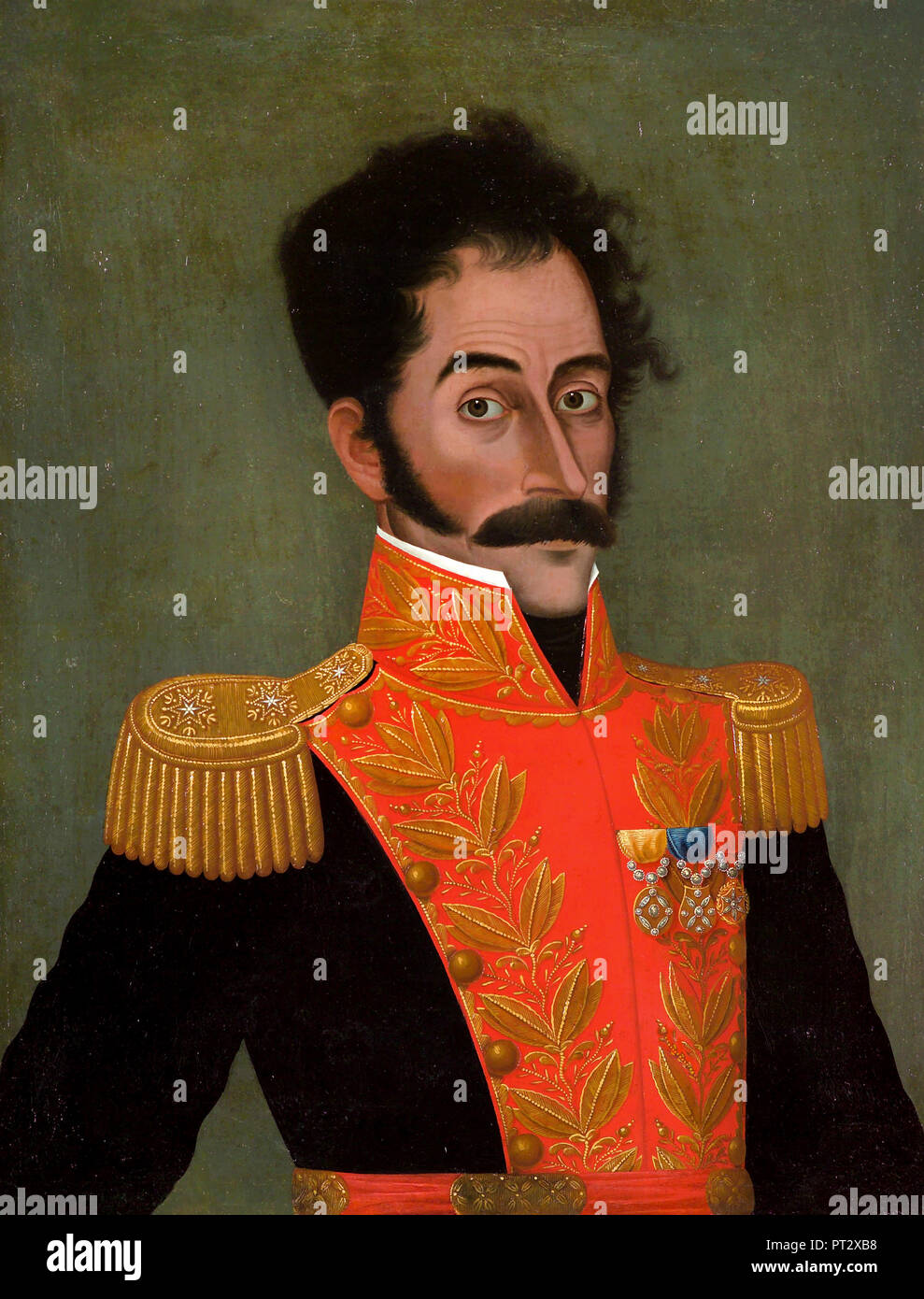 Jose Gil de Castro, Simon Bolivar, Circa 1823 Oil on canvas, Lima Art Museum (MALI), Lima, Peru. Stock Photo