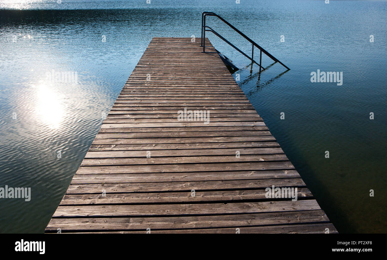 Austria, Upper Austria, Salzkammergut, Mondsee, bathing jetty Stock Photo