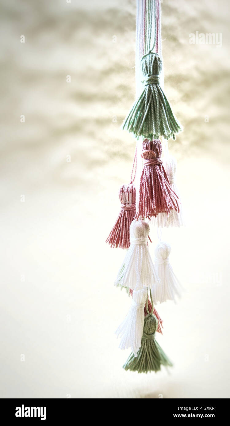 DIY, tassels, many, hanging Stock Photo Alamy