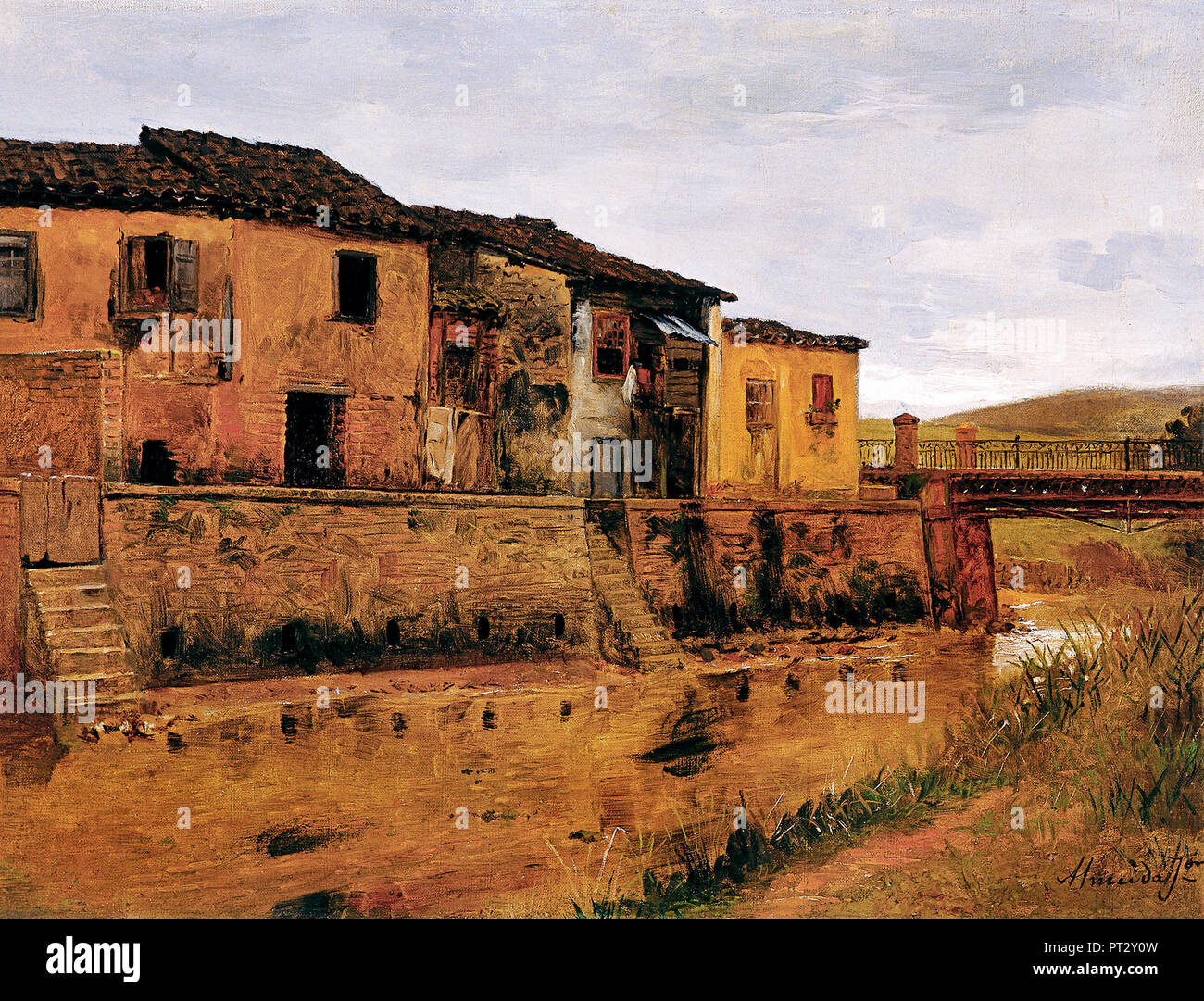 Jose Ferraz de Almeida Junior, Tabatinguera Bridge, Circa 1890 Oil on canvas, Pinacoteca do Estado de Sao Paulo, Sao Paulo, Brazil. Stock Photo