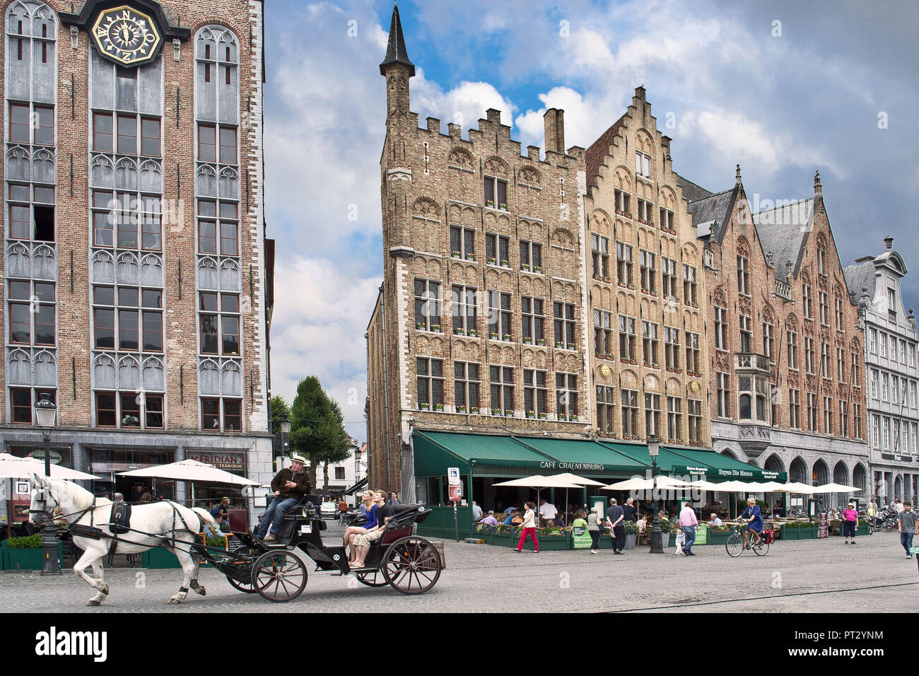 Historic building facades in Bruges, Belgium Stock Photo
