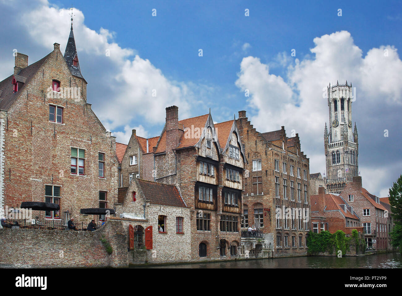 Historic building facades in Bruges, Belgium Stock Photo