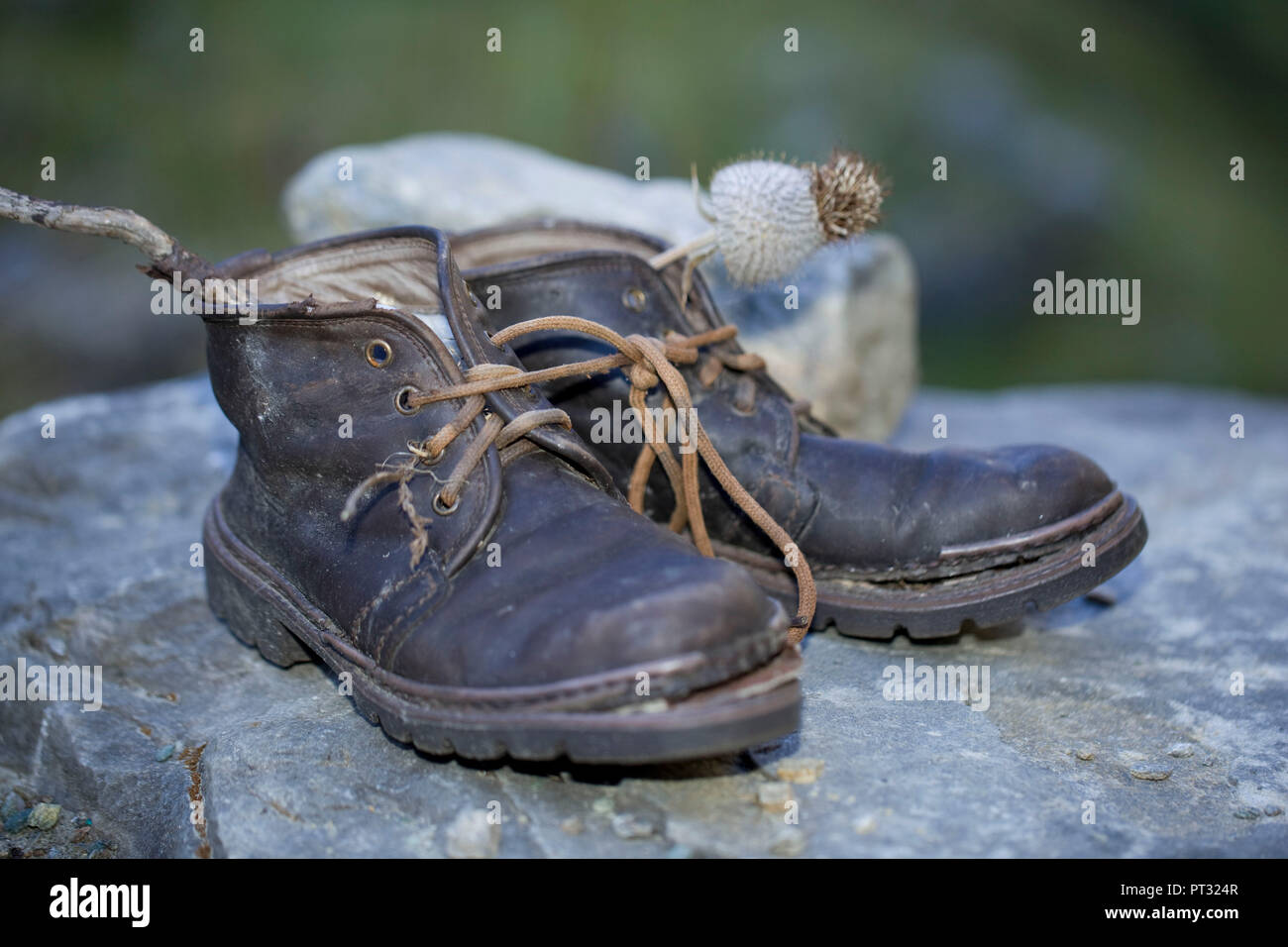 Old fashioned work boots shop