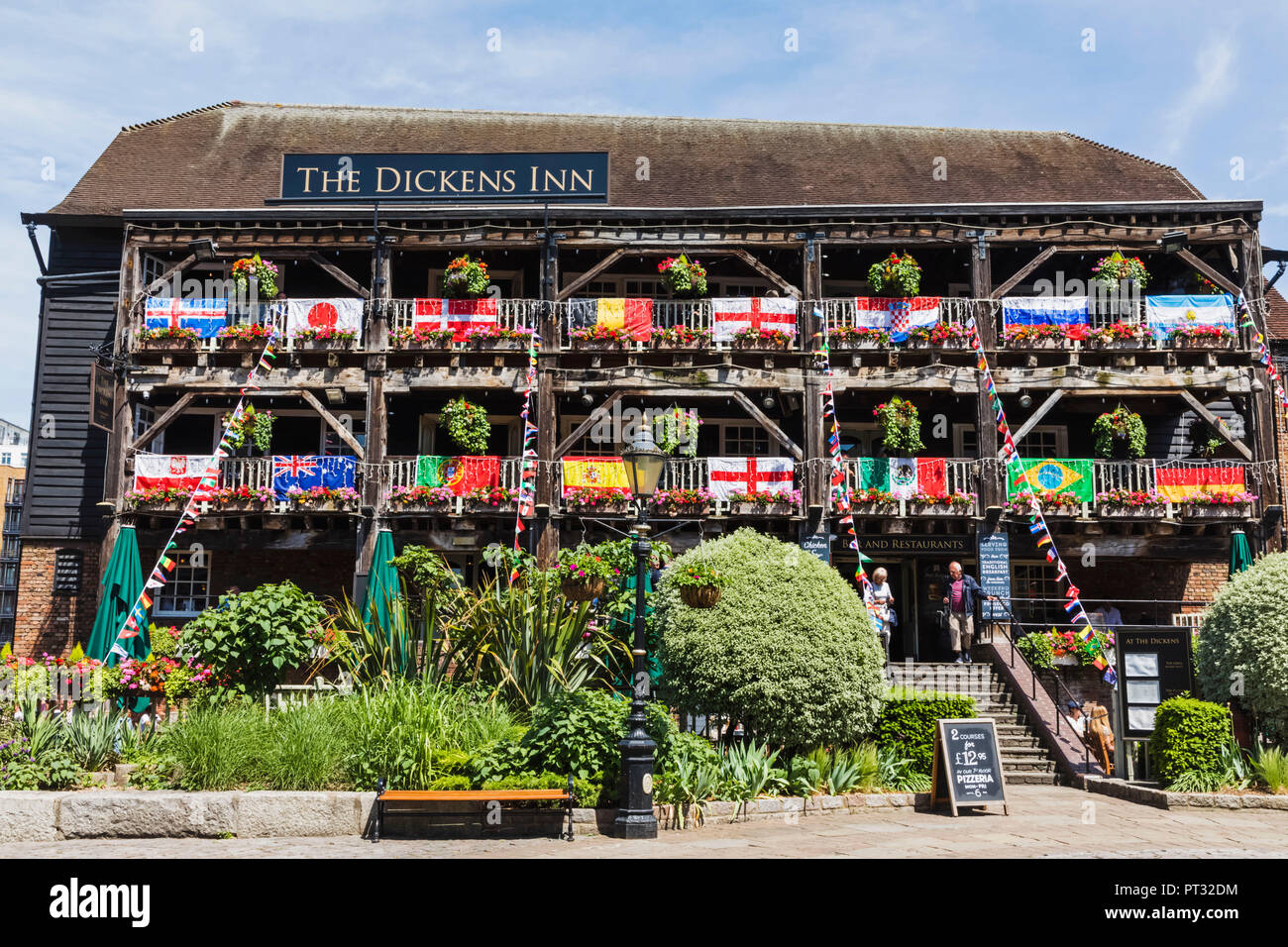 England, London, Wapping, St.Katharine Docks, Dickens Inn Pub Stock Photo