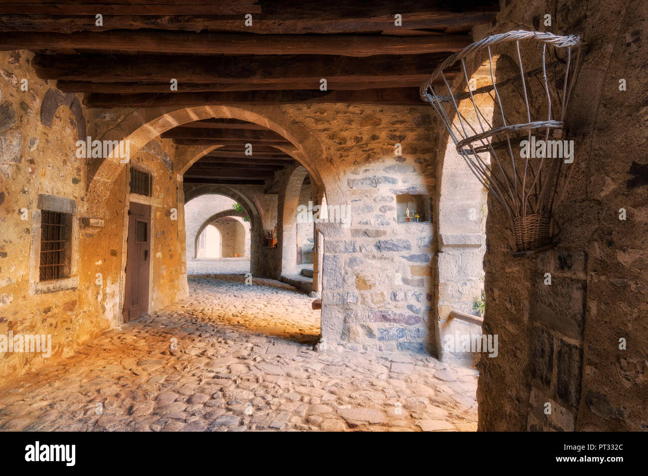 Old town of Camerata Cornello, Val Brembana, Bergamo province, Lombardy, Italy, Stock Photo