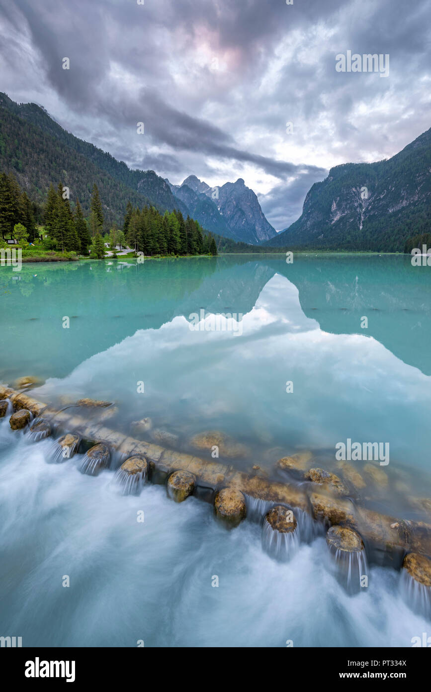 Dobbiaco / Toblach, South Tyrol, Italy, Dobbiaco Lake Stock Photo