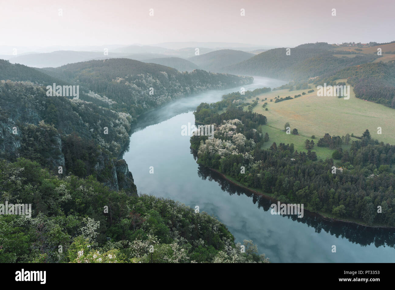 Solenicka Podkova, the Czech Horseshoe Bend on the Vlatva river, Solenice, Central Bohemia, Czech Republic Stock Photo