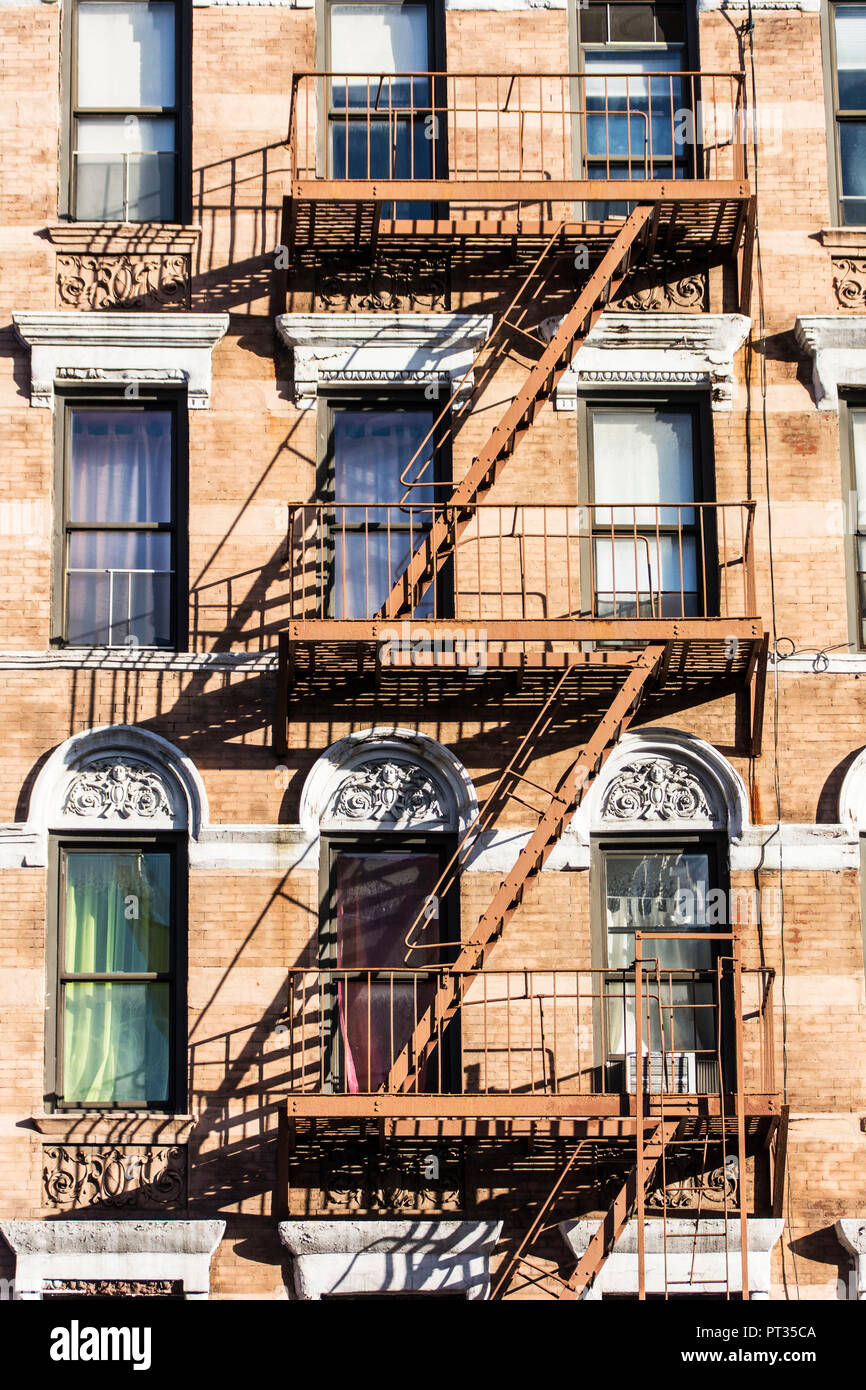 Fire ladders at a New York house in the USA Stock Photo Alamy