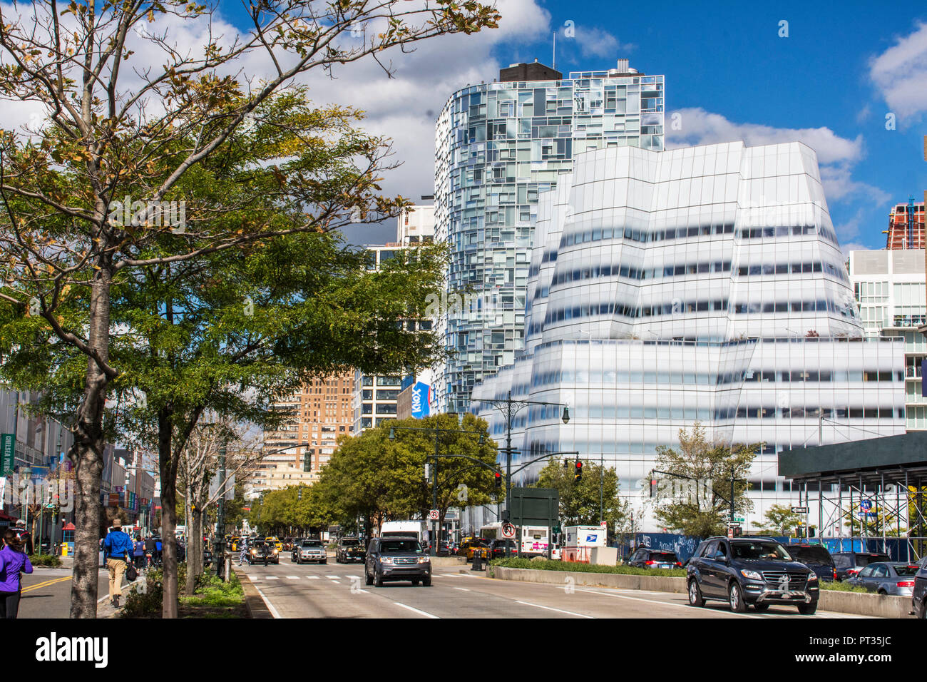 Modern buildings on Washington Street of New York in the USA Stock Photo